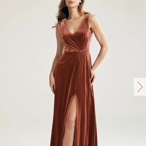Elegant Rust Sleeveless Dress